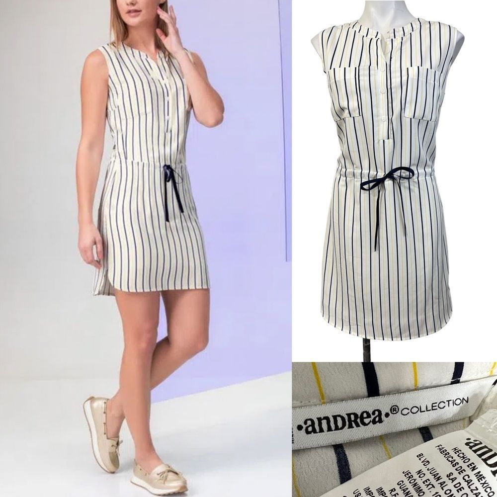 Andrea VESTIDO dress MULTICOLOR 2827025 - size LRG navy striped mini dress